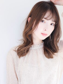 マッシュアンドマッシュアヴェダ ららぽーと福岡店(mash&mash AVEDA) 大人キレイなミディアムカール/白髪染め/白髪ぼかし/髪質改善