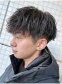 無造作波巻きスパイラルパーマツイストスパイラルパーママッシュ