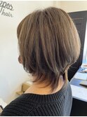 20代30代大人ショートボブx小顔ウルフカット丸みショート
