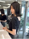 大人の色気ミディアムボブ外ハネ切りっぱなし　千葉