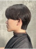 メンズ/アップバング/ツーブロックマッシュ/束感ショート波巻き