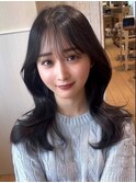 表参道アフロート張替　長め前髪　シースルーバング