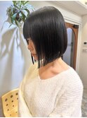 大宮韓国タッセルボブヘイリー切りっぱなし前下がりボブ20代30代
