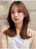人気の韓国くびれヘア/ミディアムレイヤー/レイヤーカット