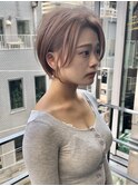 前髪カット＊イメチェンショートボブ＊カーキグレージュ