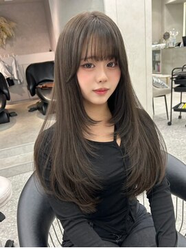 ロンドルピナス 小倉(Lond Lupinus) 黒髪カタログ/オリーブグレー/ココアベージュ/小顔に見せるヘア