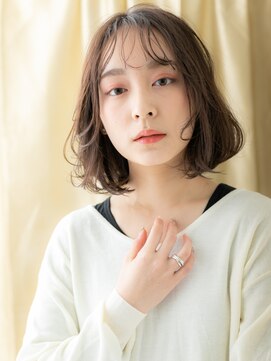 カバーヘア イヴ 戸頭店(COVER HAIR EVE) シースルーバング/グレージュ/透明感/ふんわりボブ/小顔カットe