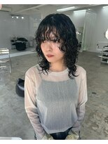 スーパーシーン(SUPER SCENE)&nbsp;ミルクティーブロンド/ダークブルー/デジタルパーマ/宜野湾