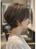 束感レイヤーショート/ベージュブラウン/30代/40代/50代