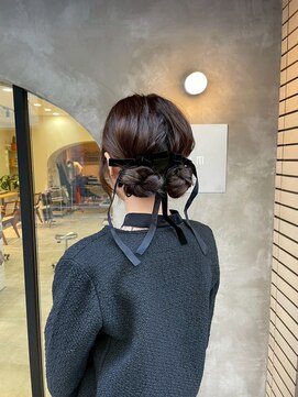 ヘアーブレイス(hair brace) ミルクティーブロンド/ダークブルー/デジタルパーマ/千葉駅