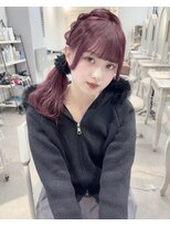 カシュカシュ 表参道(cache cache)&nbsp;ブリーチなしダブルカラー　ピンクカラーガーリーヘア