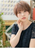 斜めバングで小顔くせ毛風ショートボブa戸田公園20代30代40代
