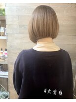 トレヘアー(tRe hair)&nbsp;ミニボブ×ミルクティー