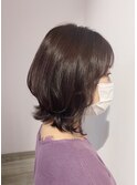 【Lee大阪店】前下がりウルフ フェミニンブラウン/新出奈津樹