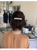 お呼ばれヘアセット＊ボブのハーフアップ＊結婚式や二次会にも！