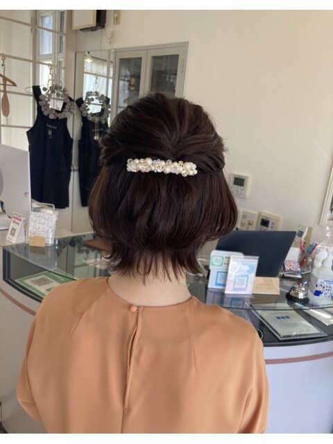 お呼ばれヘアセット＊ボブのハーフアップ＊結婚式や二次会にも！