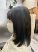 ★ミディアムストレート★オリーブカラーで赤味を抑えて柔らく