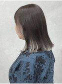 インナーカラーシルバーアッシュ＊切りっぱなしミディアム