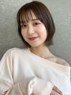 ロンド エスポワール 錦糸町(Lond espoir) ピンクブラウン美髪切りっぱなしボブ【ボブ/縮毛矯正/北澤華】