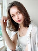 ★くびれヘアデジタルパーマチェリーブラウン