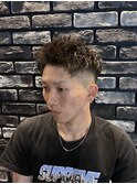 波巻きスパイラルパーマツイストスパイラル刈り上げフェード