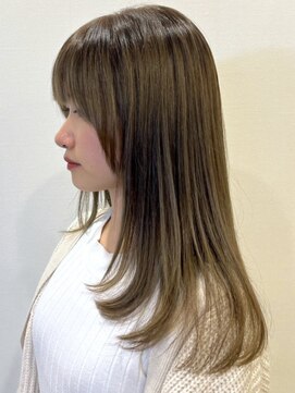 アンド アノン(and anon) オリーブベージュ ロングレイヤー ワンカール 大人ガーリー 20代