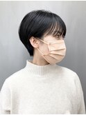 10代20代30代フルバングマニッシュ耳だしショート【つばき】