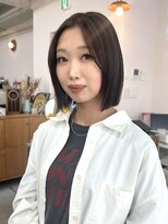 ハイライトワンレンボブ オリーブベージュオリーブグレージュ