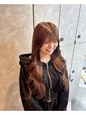 心斎橋×顔周りレイヤーエクステロングブラウンカラー