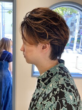 シェノン 赤羽店(CHAINON) メンズアップバングバレイヤージュ風ハイライト赤羽美容室