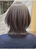 表参道白髪ぼかしマッシュショートヘアッシュベージュ40代50代