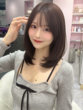 アディション 新宿(ADITION) 髪質改善×韓国風ブラウンカラーレイヤーカット髪質改善/新宿f