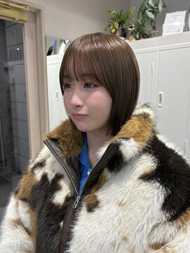 シュク 高円寺(SYUK) オリーブベージュ/ブリーチなし/ヘーゼルベージュ/ボブ/atsumi