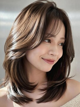 カバーヘア ブリス 大宮西口(COVER HAIR bliss) 韓国/ミディアムレイヤー/ココアブラウン似合わせカットp大宮