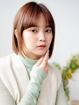 ファーレ ツルミ(Fare tsurumi)&nbsp;切りっぱなしボブ タッセルボブ 前髪なしボブ オリーブベージュ