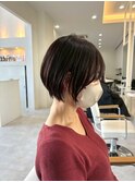 別府ショートボブ顔周りレイヤーカット髪質改善カラー