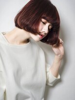 センス(SENSE) 東京カットがうまい店5選【SENSE自由が丘】赤髪パッツンボブ