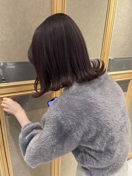 ヘアサロン ガリカ 表参道(hair salon Gallica) フェミニン外ハネボブ/こっくり深みラベンダーグレー