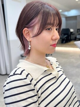 グラフ 銀座(GRAFF) イヤリングカラーくびれボブインナーカラー20代