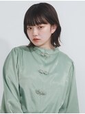 黒髪/グレーベージュ/レイヤーロング/前髪パーマ[新宿駅]