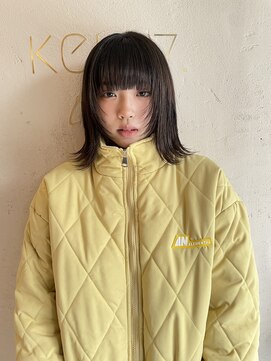 ルル 表参道(lulu.) ★フルバング 切りっぱなし ボブダークアッシュ外ハネボブ【Riku