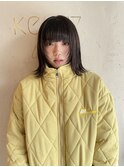 ★フルバング 切りっぱなし ボブダークアッシュ外ハネボブ【Riku
