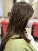 大人可愛い顔周りレイヤー多めロングスタイル/30代40代50代