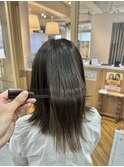 髪質改善×酸性ストレート×オリーブカラー