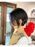 大人可愛い20代30代40代黒髪前下がりショートボブ丸みショート◎