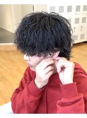 【ツイストスパイラルパーマ×メンズミディアムウルフ】名古屋栄