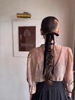 美容室 メザミー MESAMIES お呼ばれヘアセットフィッシュボーン結婚式二次会リボンアレンジ