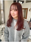 チェリーピンクのミディアムレイヤー