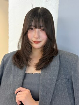 ノク 渋谷(nok) ミディアムレイヤー_くびれヘアアプリコットオレンジ