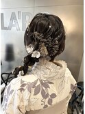 卒業式ヘア サイド編みおろし